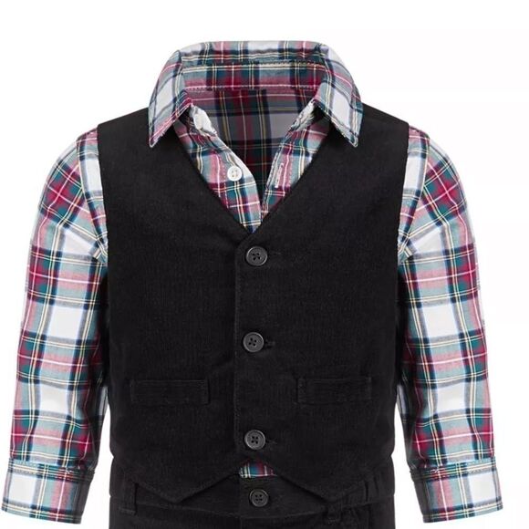 FIRST IMPRESSIONS
Baby Boy Corduroy shirt and vest 3Pc Set - Picture 2 of 5